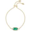 Kendra Scott Elaina Adjustable Chain Bracelet for Women, Fashion Jewelry, Gold-Plated(GOLD – EMERALD CATS EYE)