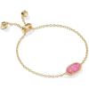 Kendra Scott Elaina Adjustable Chain Bracelet for Women, Fashion Jewelry, Gold-Plated(GOLD – HOT PINK DRUSY)