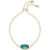 Kendra Scott Elaina Adjustable Chain Bracelet for Women, Fashion Jewelry, Gold-Plated(GOLD – LONDON BLUE CLEAR GLASS)