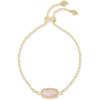 Kendra Scott Elaina Adjustable Chain Bracelet for Women, Fashion Jewelry, Gold-Plated(GOLD – ROSE QUARTZ)