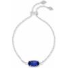 Kendra Scott Elaina Adjustable Chain Bracelet for Women, Fashion Jewelry, Gold-Plated(RHODIUM – COBALT CATS EYE)