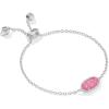 Kendra Scott Elaina Adjustable Chain Bracelet for Women, Fashion Jewelry, Gold-Plated(RHODIUM – HOT PINK DRUSY)