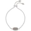 Kendra Scott Elaina Adjustable Chain Bracelet for Women, Fashion Jewelry, Gold-Plated(RHODIUM – PLATINUM DRUSY)