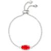 Kendra Scott Elaina Adjustable Chain Bracelet for Women, Fashion Jewelry, Gold-Plated(RHODIUM – RED ILLUSION)