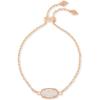 Kendra Scott Elaina Adjustable Chain Bracelet for Women, Fashion Jewelry, Gold-Plated(ROSE GOLD – IRIDESCENT DRUSY)