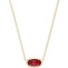 Kendra Scott Elisa Pendant Necklace for Women, Fashion Jewelry, 14k Gold-Plated(GOLD – BERRY CLEAR GLASS)