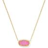 Kendra Scott Elisa Pendant Necklace for Women, Fashion Jewelry, 14k Gold-Plated(GOLD – HOT PINK DRUSY)