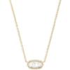 Kendra Scott Elisa Pendant Necklace for Women, Fashion Jewelry, 14k Gold-Plated(GOLD – IVORY MOTHER OF PEARL)