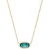 Kendra Scott Elisa Pendant Necklace for Women, Fashion Jewelry, 14k Gold-Plated(GOLD – LONDON BLUE CLEAR GLASS)