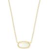 Kendra Scott Elisa Pendant Necklace for Women, Fashion Jewelry, 14k Gold-Plated(GOLD – WHITE OPAL)