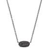 Kendra Scott Elisa Pendant Necklace for Women, Fashion Jewelry, 14k Gold-Plated(GUNMETAL – BLACK DRUSY)