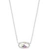 Kendra Scott Elisa Pendant Necklace for Women, Fashion Jewelry, 14k Gold-Plated(RHODIUM – DICHROIC GLASS)