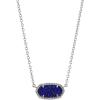 Kendra Scott Elisa Pendant Necklace for Women, Fashion Jewelry, 14k Gold-Plated(RHODIUM – INDIGO BLUE DRUSY)