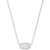 Kendra Scott Elisa Pendant Necklace for Women, Fashion Jewelry, 14k Gold-Plated(RHODIUM – IRIDESCENT DRUSY)