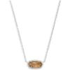 Kendra Scott Elisa Pendant Necklace for Women, Fashion Jewelry, 14k Gold-Plated(RHODIUM – ORANGE CITRINE)