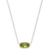 Kendra Scott Elisa Pendant Necklace for Women, Fashion Jewelry, 14k Gold-Plated(RHODIUM – PERIDOT ILLUSION)