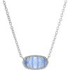 Kendra Scott Elisa Pendant Necklace for Women, Fashion Jewelry, 14k Gold-Plated(RHODIUM – PERIWINKLE CATS EYE)