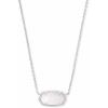 Kendra Scott Elisa Pendant Necklace for Women, Fashion Jewelry, 14k Gold-Plated(RHODIUM – WHITE OPAL)