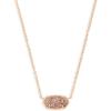 Kendra Scott Elisa Pendant Necklace for Women, Fashion Jewelry, 14k Gold-Plated(ROSE GOLD – ROSE GOLD DRUSY)