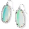 Kendra Scott Elle Drop Earrings for Women(RHODIUM – IRIDESCENT DICHROIC GLASS)