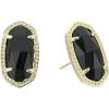 Kendra Scott Ellie Earrings, Fashion Jewelry for Women(GOLD – BLACK OPAQUE GLASS)
