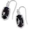 Kendra Scott Lee Drop Earrings for Women(RHODIUM – BLACK OPAQUE GLASS)