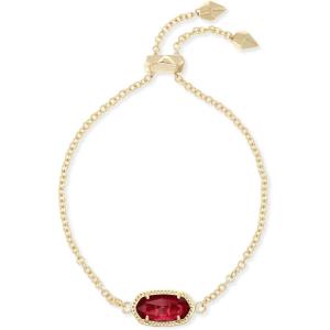 Kendra Scott Elaina Adjustable Chain Bracelet for Women, Fashion Jewelry, Gold-Plated(GOLD – BERRY CLEAR GLASS)