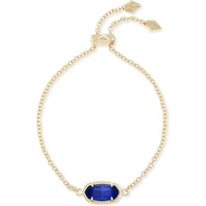 Kendra Scott Elaina Adjustable Chain Bracelet for Women, Fashion Jewelry, Gold-Plated(GOLD – COBALT CATS EYE)