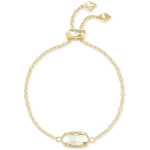 Kendra Scott Elaina Adjustable Chain Bracelet for Women, Fashion Jewelry, Gold-Plated(GOLD – IRIDESCENT DICHROIC GLASS)