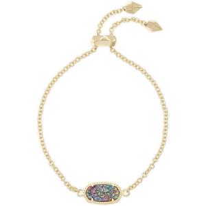 Kendra Scott Elaina Adjustable Chain Bracelet for Women, Fashion Jewelry, Gold-Plated(GOLD – MULTI DRUSY)