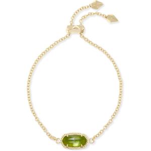 Kendra Scott Elaina Adjustable Chain Bracelet for Women, Fashion Jewelry, Gold-Plated(GOLD – PERIDOT ILLUSION)