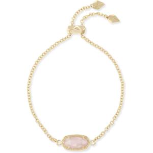 Kendra Scott Elaina Adjustable Chain Bracelet for Women, Fashion Jewelry, Gold-Plated(GOLD – ROSE QUARTZ)
