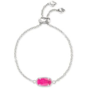 Kendra Scott Elaina Adjustable Chain Bracelet for Women, Fashion Jewelry, Gold-Plated(RHODIUM – AZALEA ILLUSION)