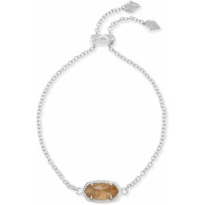 Kendra Scott Elaina Adjustable Chain Bracelet for Women, Fashion Jewelry, Gold-Plated(RHODIUM – ORANGE CITRINE QRTZ)