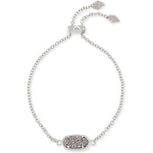 Kendra Scott Elaina Adjustable Chain Bracelet for Women, Fashion Jewelry, Gold-Plated(RHODIUM – PLATINUM DRUSY)