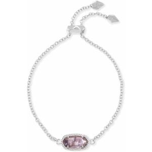 Kendra Scott Elaina Adjustable Chain Bracelet for Women, Fashion Jewelry, Gold-Plated(RHODIUM – PURPLE AMETHYST)