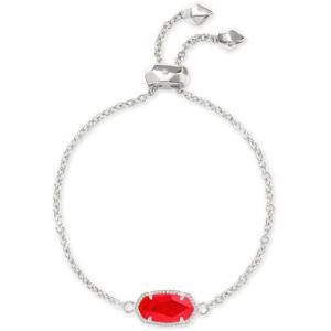 Kendra Scott Elaina Adjustable Chain Bracelet for Women, Fashion Jewelry, Gold-Plated(RHODIUM – RED ILLUSION)