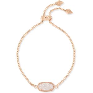 Kendra Scott Elaina Adjustable Chain Bracelet for Women, Fashion Jewelry, Gold-Plated(ROSE GOLD – IRIDESCENT DRUSY)