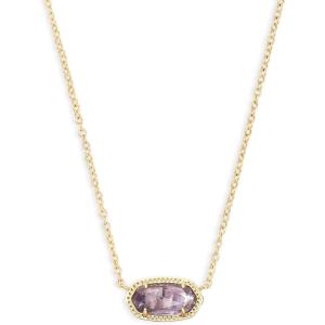 Kendra Scott Elisa Pendant Necklace for Women, Fashion Jewelry, 14k Gold-Plated(GOLD – AMETHYST)