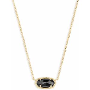 Kendra Scott Elisa Pendant Necklace for Women, Fashion Jewelry, 14k Gold-Plated(GOLD – BLACK)