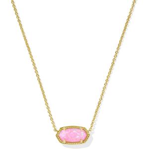 Kendra Scott Elisa Pendant Necklace for Women, Fashion Jewelry, 14k Gold-Plated(GOLD – CARNATION KYOCERA OPAL)