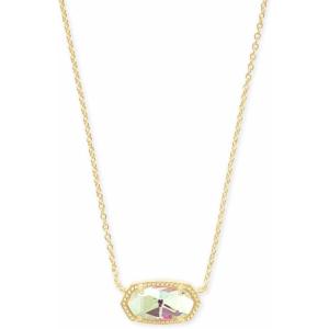 Kendra Scott Elisa Pendant Necklace for Women, Fashion Jewelry, 14k Gold-Plated(GOLD – DICHROIC GLASS)