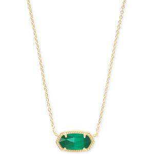 Kendra Scott Elisa Pendant Necklace for Women, Fashion Jewelry, 14k Gold-Plated(GOLD – EMERALD CATS EYE)