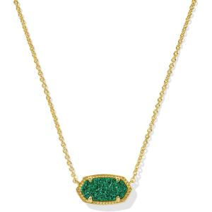 Kendra Scott Elisa Pendant Necklace for Women, Fashion Jewelry, 14k Gold-Plated(GOLD – EMERALD DRUSY)