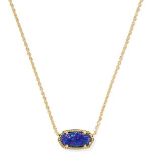 Kendra Scott Elisa Pendant Necklace for Women, Fashion Jewelry, 14k Gold-Plated(GOLD – INDIGO LAB GROWN OPAL)
