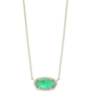 Kendra Scott Elisa Pendant Necklace for Women, Fashion Jewelry, 14k Gold-Plated(GOLD – JADE GREEN ILLUSION)