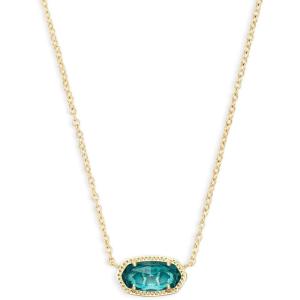 Kendra Scott Elisa Pendant Necklace for Women, Fashion Jewelry, 14k Gold-Plated(GOLD – LONDON BLUE CLEAR GLASS)