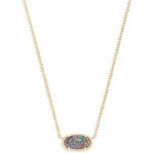 Kendra Scott Elisa Pendant Necklace for Women, Fashion Jewelry, 14k Gold-Plated(GOLD – MULTI DRUSY)