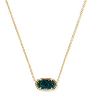 Kendra Scott Elisa Pendant Necklace for Women, Fashion Jewelry, 14k Gold-Plated(GOLD – NIGHT OPAL)