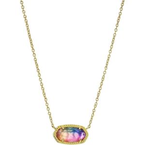Kendra Scott Elisa Pendant Necklace for Women, Fashion Jewelry, 14k Gold-Plated(GOLD – VIOLET DRUSY)